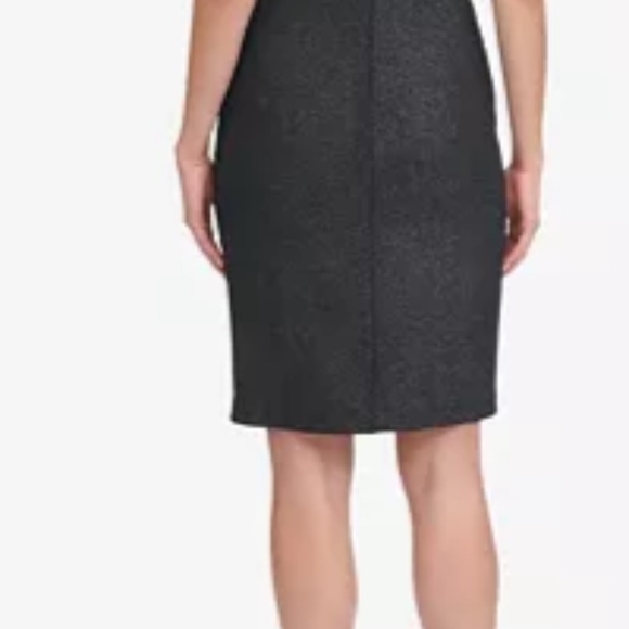 Tommy Hilfiger Foil Knit Cold-Shoulder Sheath Dres - Picture 6 of 6